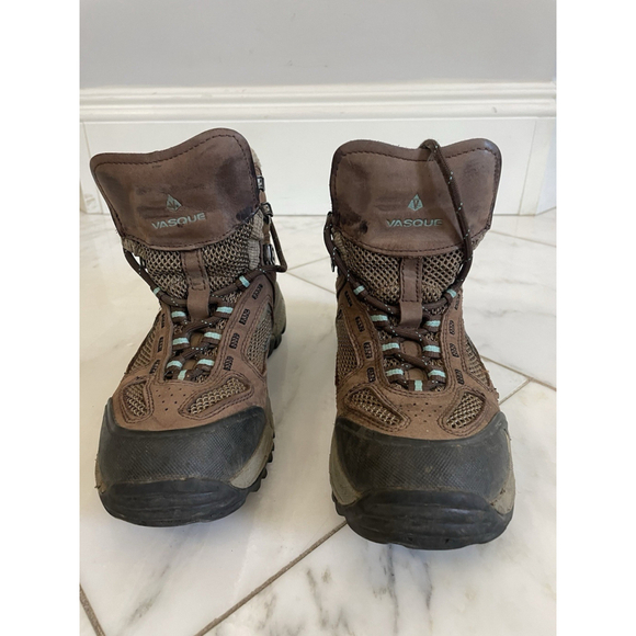 Vasque Womens Brown Leather Goretex Mid Rise Leather Hiking Boot Waterproof Sz 6 - Picture 2 of 9
